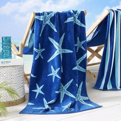 Комплект из 2 жаккардовых пляжных полотенец Great Bay Home в морском стиле