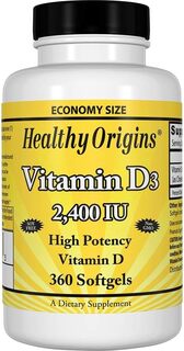 Healthy Origins Витамин D3, 2400 МЕ, 360 капсул