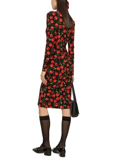 Платье миди из джерси с длинными рукавами Dolce &amp; Gabbana