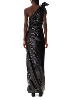 Асимметричное платье с пайетками Nina Ricci, черный