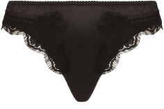Атласные стринги с кружевной отделкой Dolce &amp; Gabbana, черный