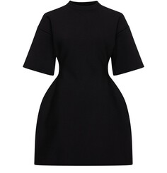 Платье с короткими рукавами и круглым вырезом «Песочные часы» Balenciaga, черный