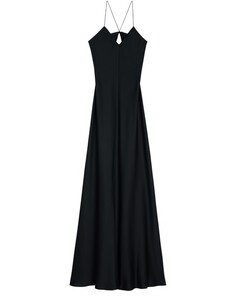 Платье-комбинация из шелкового атласа Celine, черный