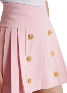 Плиссированная джинсовая юбка Balmain, светло-розовый