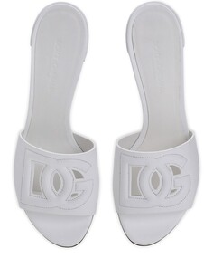 Ползунки из телячьей кожи с логотипом DG. Dolce &amp; Gabbana, белый