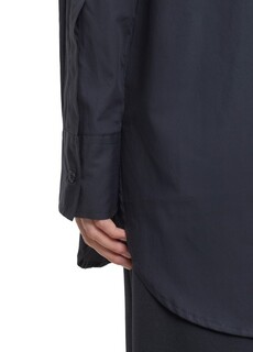 Приталенная длинная хлопковая блузка Closed, черный