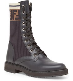Боевые ботинки Рококо Fendi, темно-серый