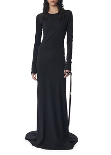 Расклешенное платье Jesse с длинными рукавами X-Long Ann Demeulemeester, черный
