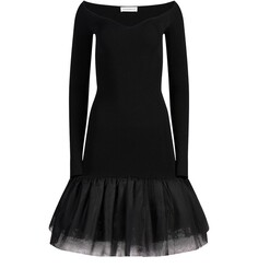 Рубчатое мини-платье Nina Ricci, черный