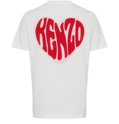 Свободная футболка с сердечками Kenzo, белый