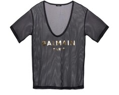 Сетчатая футболка Balmain Paris Balmain, черный