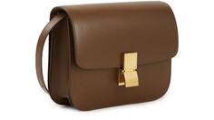 Средняя классическая сумка в коробке из теленка Celine, коричневый