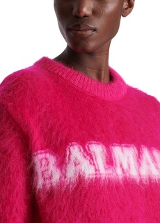 Джемпер Balmain из жаккардового мохера с начесом Balmain, розовый