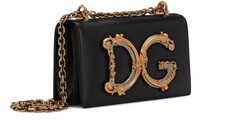 Сумка для телефона DG Girls из телячьей кожи Dolce &amp; Gabbana, черный