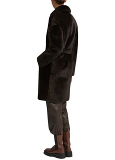 Дубленное пальто с поясом Yves Salomon