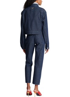 Жаккардовая джинсовая куртка Mini Monogram Balmain, синий