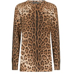 Кашемировый свитер с леопардовым принтом Dolce &amp; Gabbana