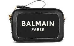 Клатч B-Army из ткани и кожи Balmain, черный