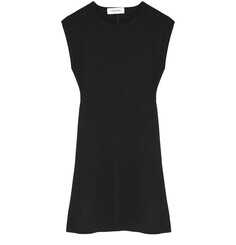 Короткое платье без рукавов из эластичного трикотажа Yves Salomon, темно-серый