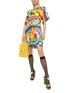 Короткое платье из твила Dolce &amp; Gabbana