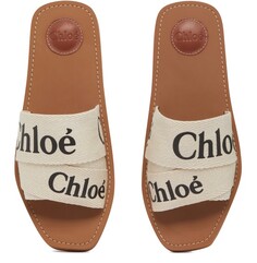 Туфли-лодочки Woody на плоской подошве Chloé, белый Chloe