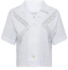 Укороченная рубашка из регенерированного домашнего льна Marine Serre, белый
