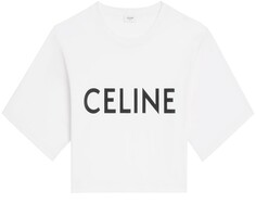 Укороченная футболка Celine из хлопкового флиса Celine