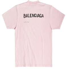 Футболка большого размера Balenciaga с нарисованным вручную рисунком Balenciaga