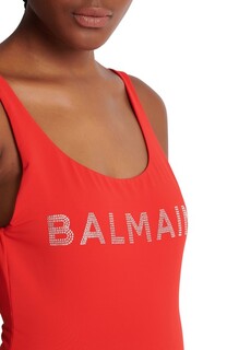 Купальник Balmain с логотипом Balmain, красный