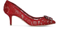 Кружевные туфли радуги Dolce &amp; Gabbana, темно-красный