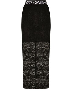 Кружевная юбка миди Dolce &amp; Gabbana, черный