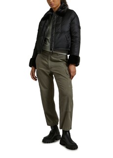 Куртка из водонепроницаемой технической ткани с отделкой из норки Yves Salomon, темно-серый