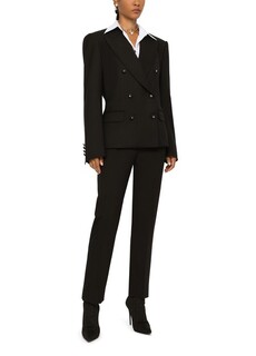 Шерстяные брюки с полосой под смокинг герцогини Dolce &amp; Gabbana, черный