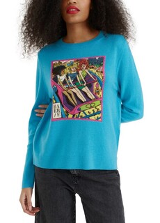 Шерстяно-кашемировый свитер Барби «Американские горки» Chinti &amp; Parker, синий