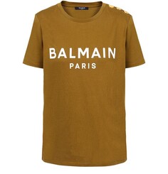 Экологически ответственная хлопковая футболка с принтом логотипа Balmain Balmain