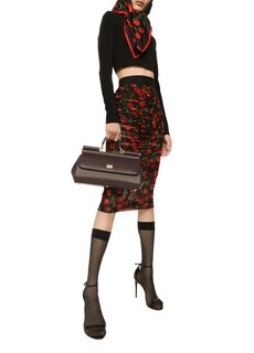 Юбка-миди на резинке и драпировке Dolce &amp; Gabbana