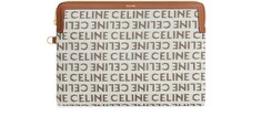 Маленькая сумка с ремешком из текстиля Celine с подписью Celine и телячьей кожи. Celine