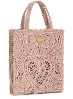 Маленькая сумка-шоппер из кружева кордонетто Dolce &amp; Gabbana