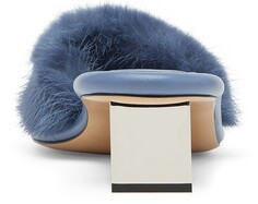 Норковые шлепанцы Fendi, синий