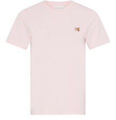 Обычная футболка с нашивкой в виде головы лисы Maison Kitsune, светло-розовый