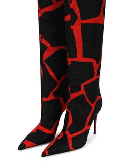 Парчовые ботинки с принтом «Жираф» Dolce &amp; Gabbana
