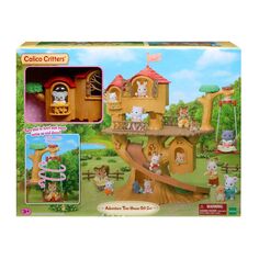 Подарочный набор Calico Critters Adventure Treehouse Игровой набор для кукольного домика с фигуркой и аксессуарами Calico Critters