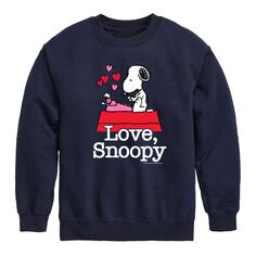 Флисовый свитшот Peanuts Love Snoopy для мальчиков 8–20 лет Licensed Character, синий