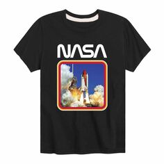Футболка с рисунком запуска космического корабля NASA Retro Shuttle для мальчиков 8–20 лет NASA