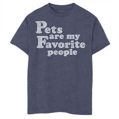 Простая футболка с потертым рисунком для мальчиков 8–20 лет «Домашние животные — мои любимые люди» Licensed Character