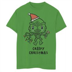 Универсальная футболка с рисунком «Рождественское существо из Черной лагуны» для мальчиков 8–20 лет Licensed Character