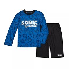 Пижамный комплект из топа и шорт Sonic the Hedgehog для мальчиков 6–14 лет Licensed Character