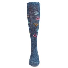 Джинсовые носки до колена с рисунком вишни для девочек MeMoi