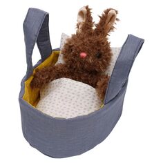 Манхэттенская игрушка Moppettes Beau Bunny, мягкая игрушка с тканевой люлькой, одеялом и подушкой Manhattan Toy