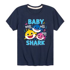 Футболка Baby Shark Family Doo Doo для мальчиков 8–20 лет с рисунком Baby Shark, синий